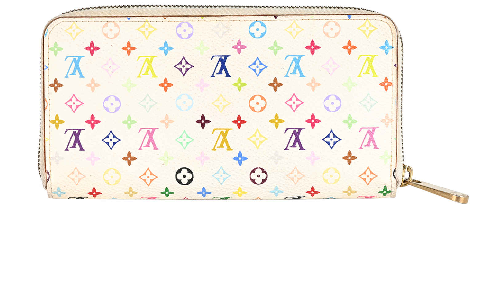 Louis Vuitton x Takashi Murakami Sarah Wallet, &pound;210, Accessories, Beige/Blue/Green/Grey/Orange/Pink/Purple/Red/White/Yellow, Canvas, Back view